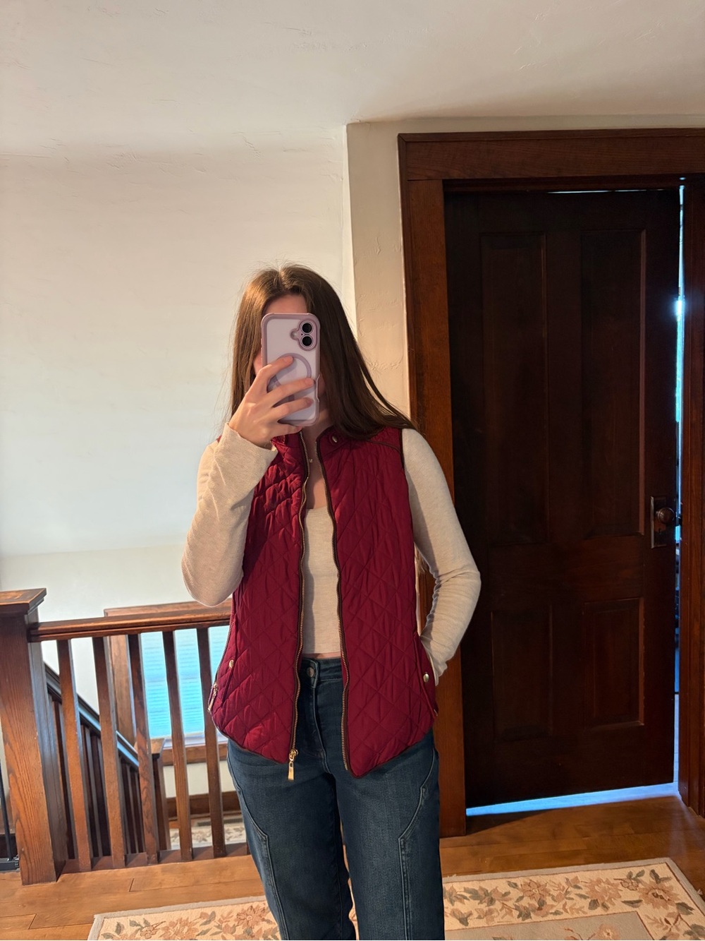 Active USA Quilted Burgundy Women's Vest